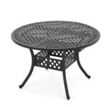 Outdoor Expandable Aluminum Dining Table, Black Sand Finish Black Aluminium