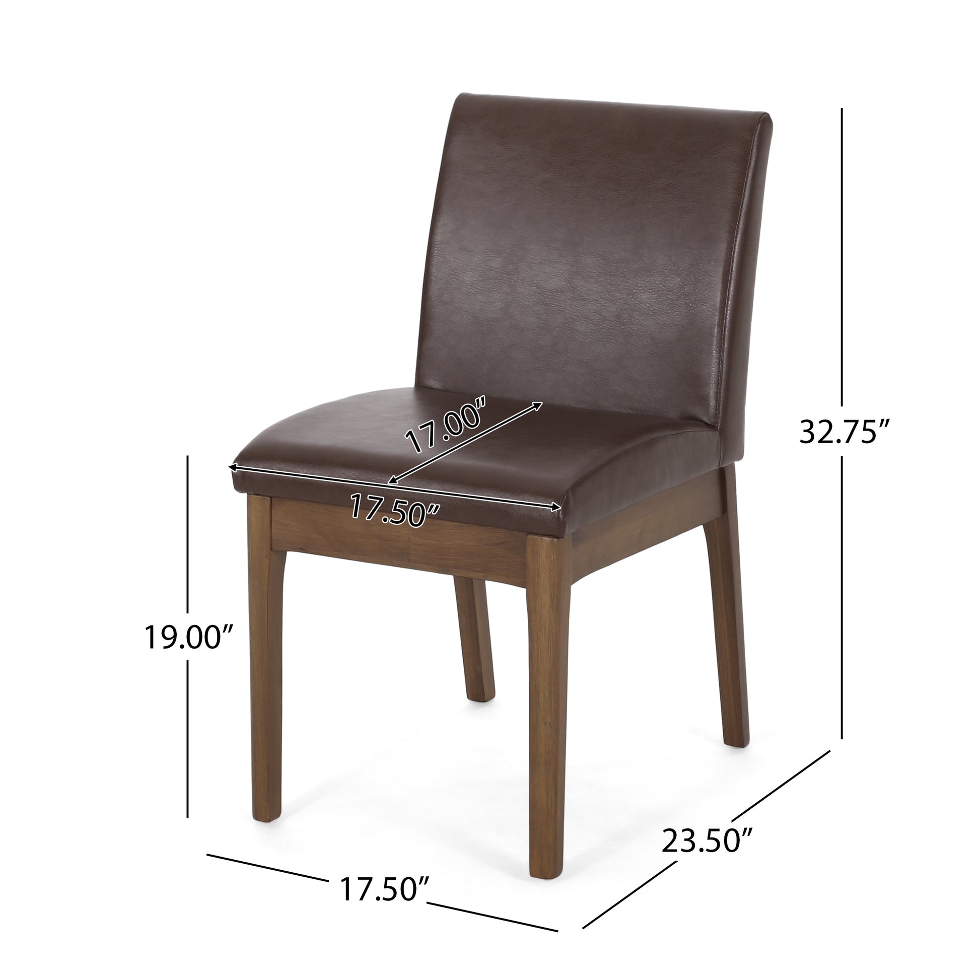 Dining Chair Dark Brown Rubber Wood