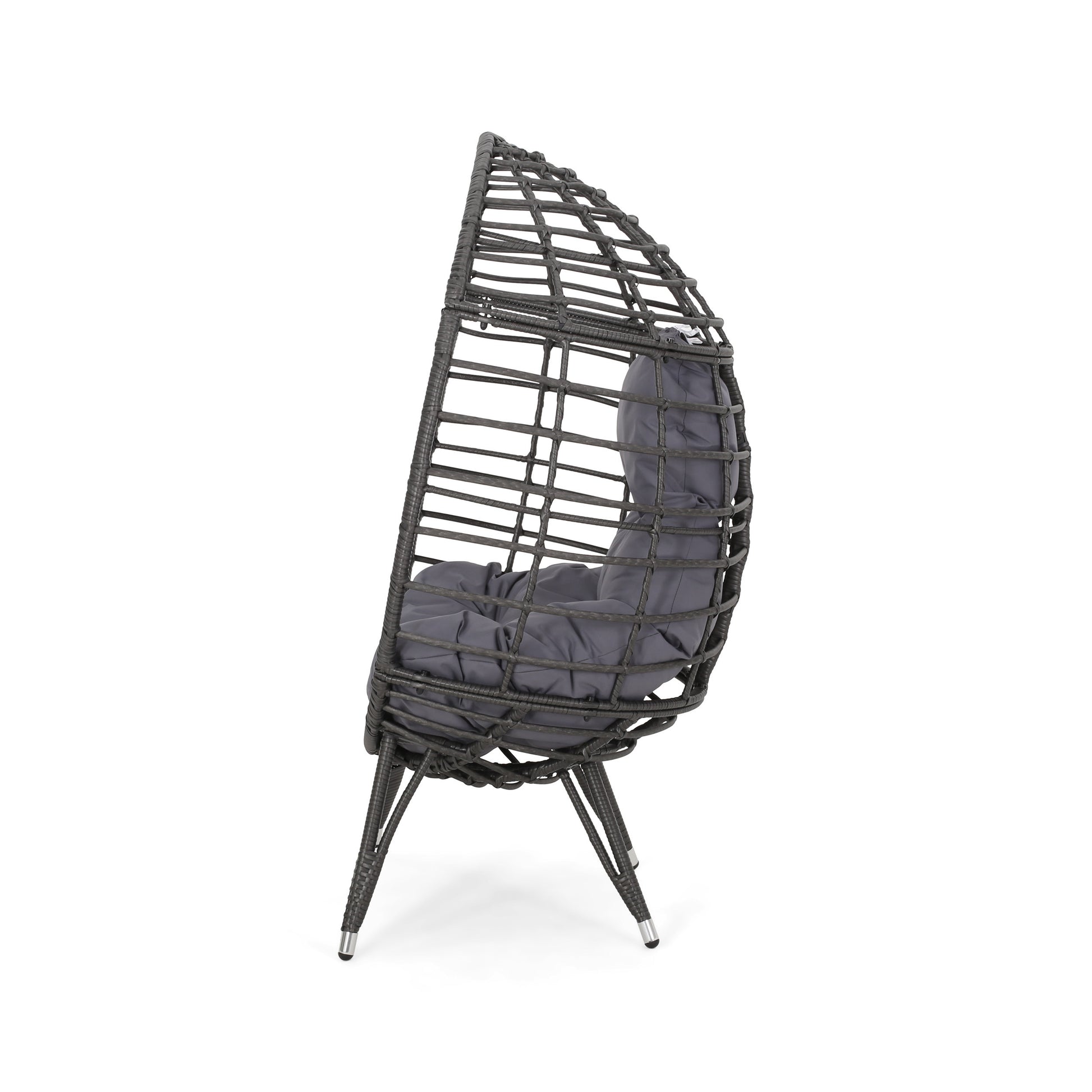 Santino Teardrop Chair Gray Pe Rattan Iron Waterproof Fabric