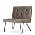 Chair Armless Modern Grey Velvet