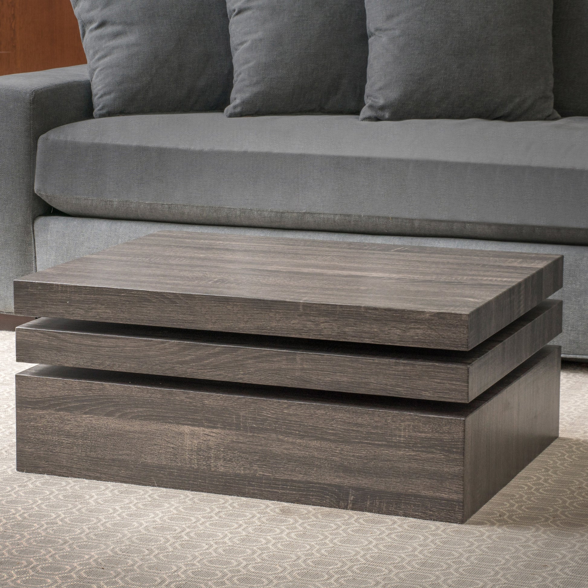 Modernesque Rotating Coffee Table 1 Black Mdf