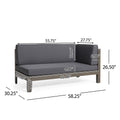 Brava X Back Corner Bench L With Coffee Table Dark Grey Acacia Wood