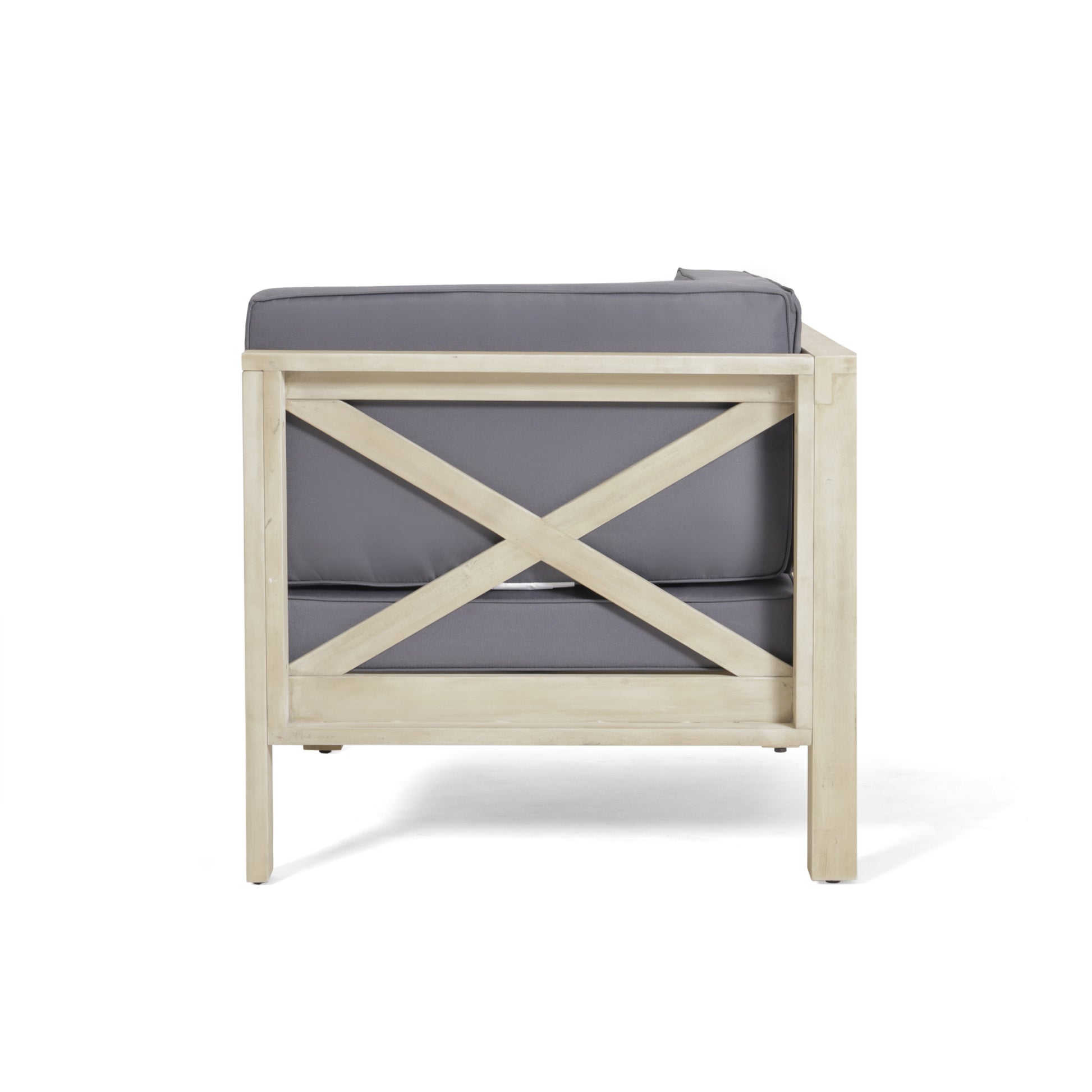 Brava X Back Corner Chair, Light Grey Dark Gray Acacia Wood