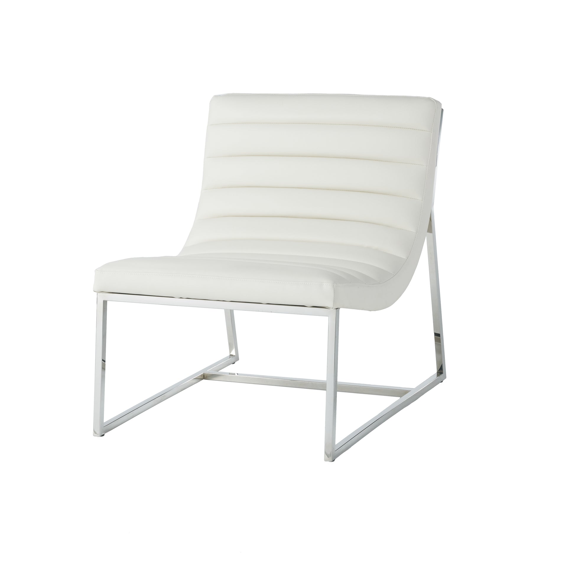 Wilmouth Roll Occassional Chair White Metal & Wood