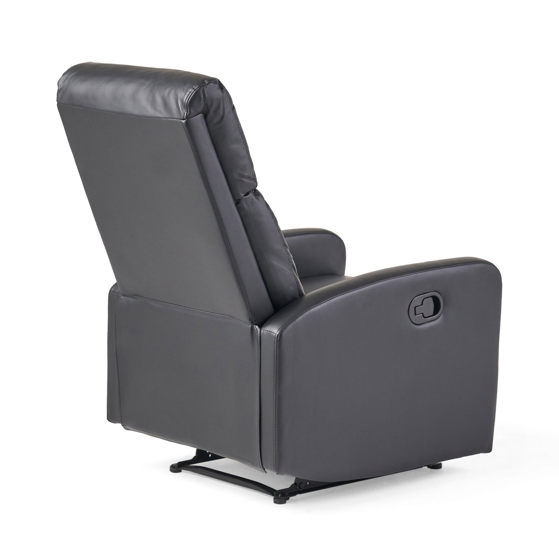 26" Wide Faux Leather Manual Standard Recliner Black Pu