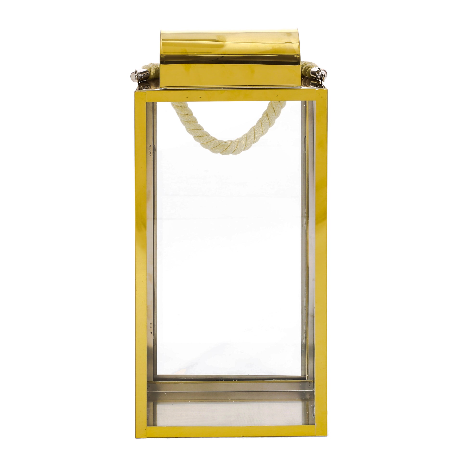 Larry 19"H Stainless Steel Lantern Gold Stainless Steel