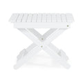 Outdoor Folding Wooden Side Table, White, 15