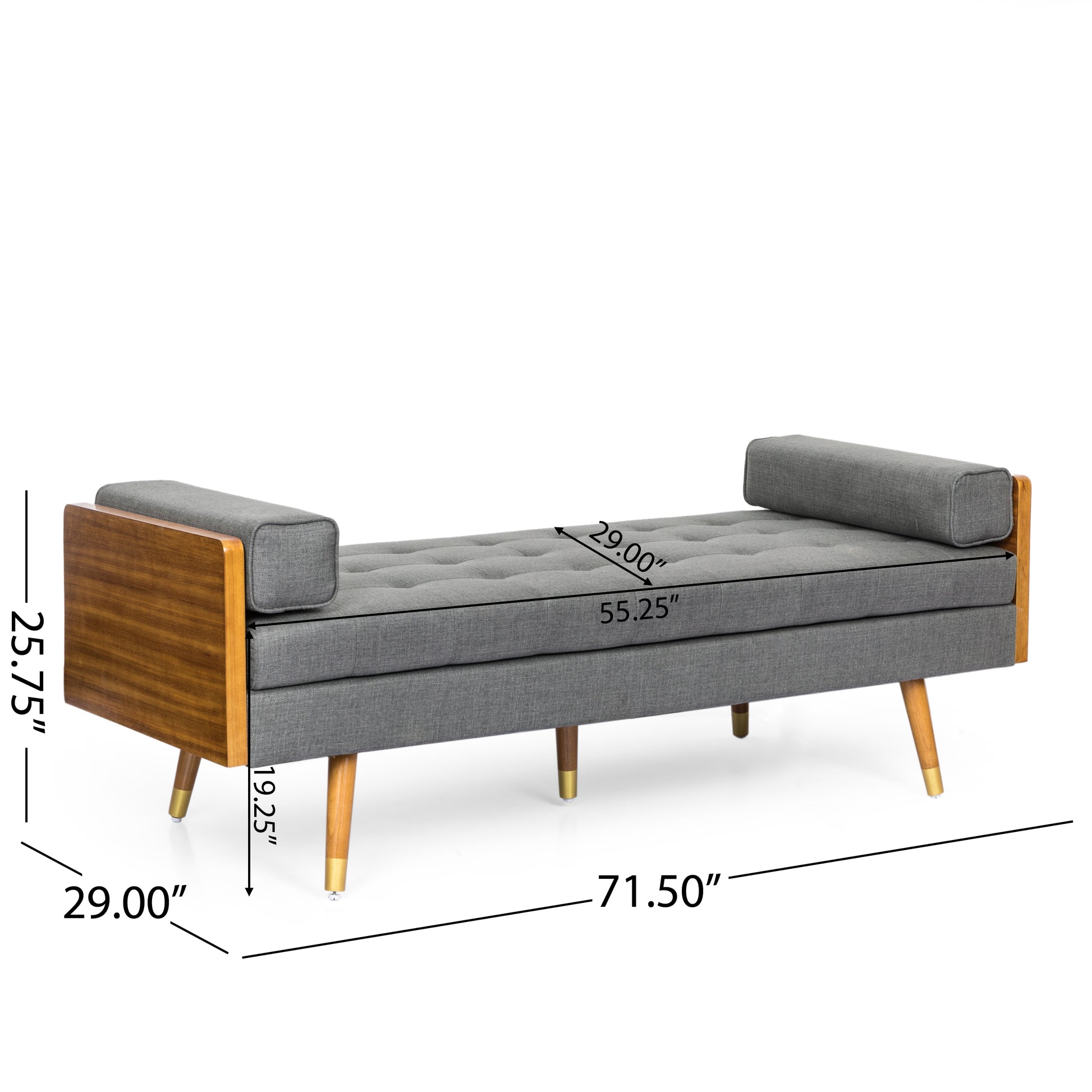 Chaise Lounge Grey Mdf