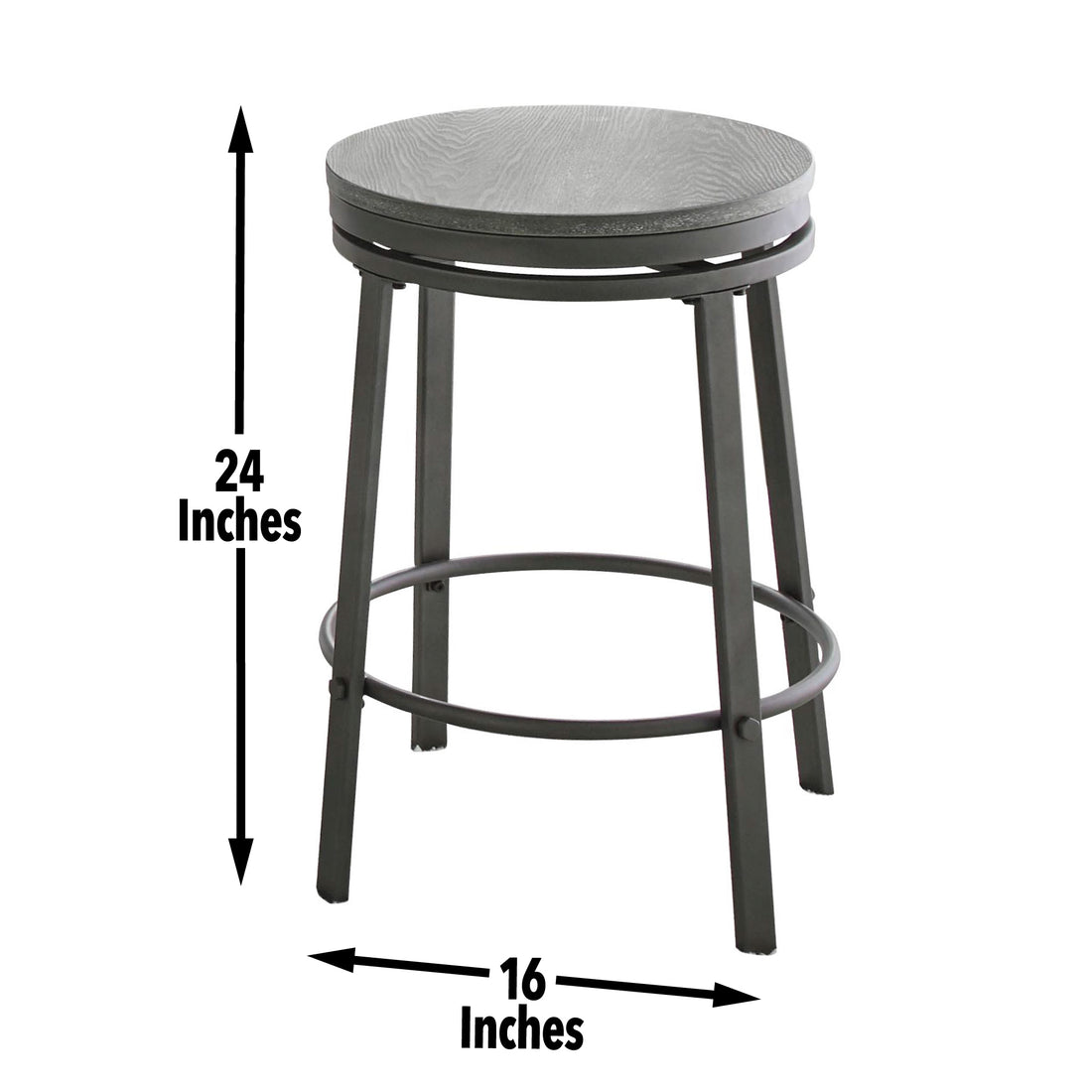 Portland Counter Stool Set Of 2 Dark Gray Dark Gray Wood