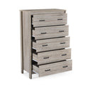 Toolless Assembly 5 Drawes Chest Oak Mdf