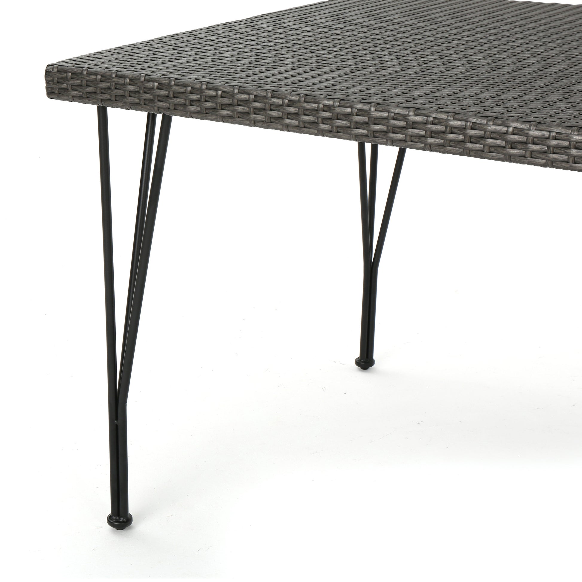 Bedford Rectangular Dining Table Grey Rattan