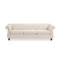 Sofa 3 Seater Beige Fabric