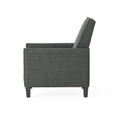 Dark Grey Linen Push Back Chair For Elegant Home D Cor Grey Fabric