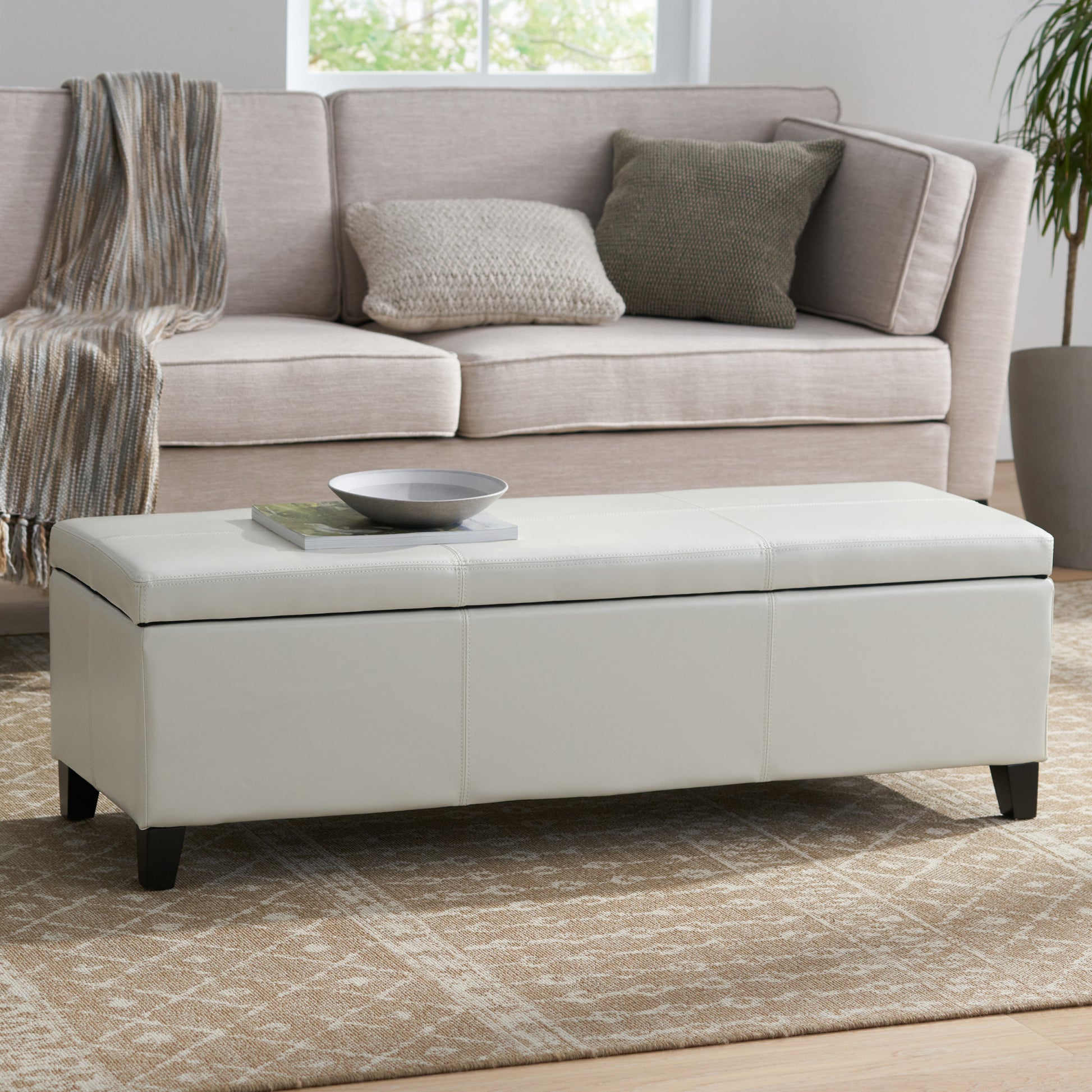 Glouster Storage Ottoman V2 Ivory Pu