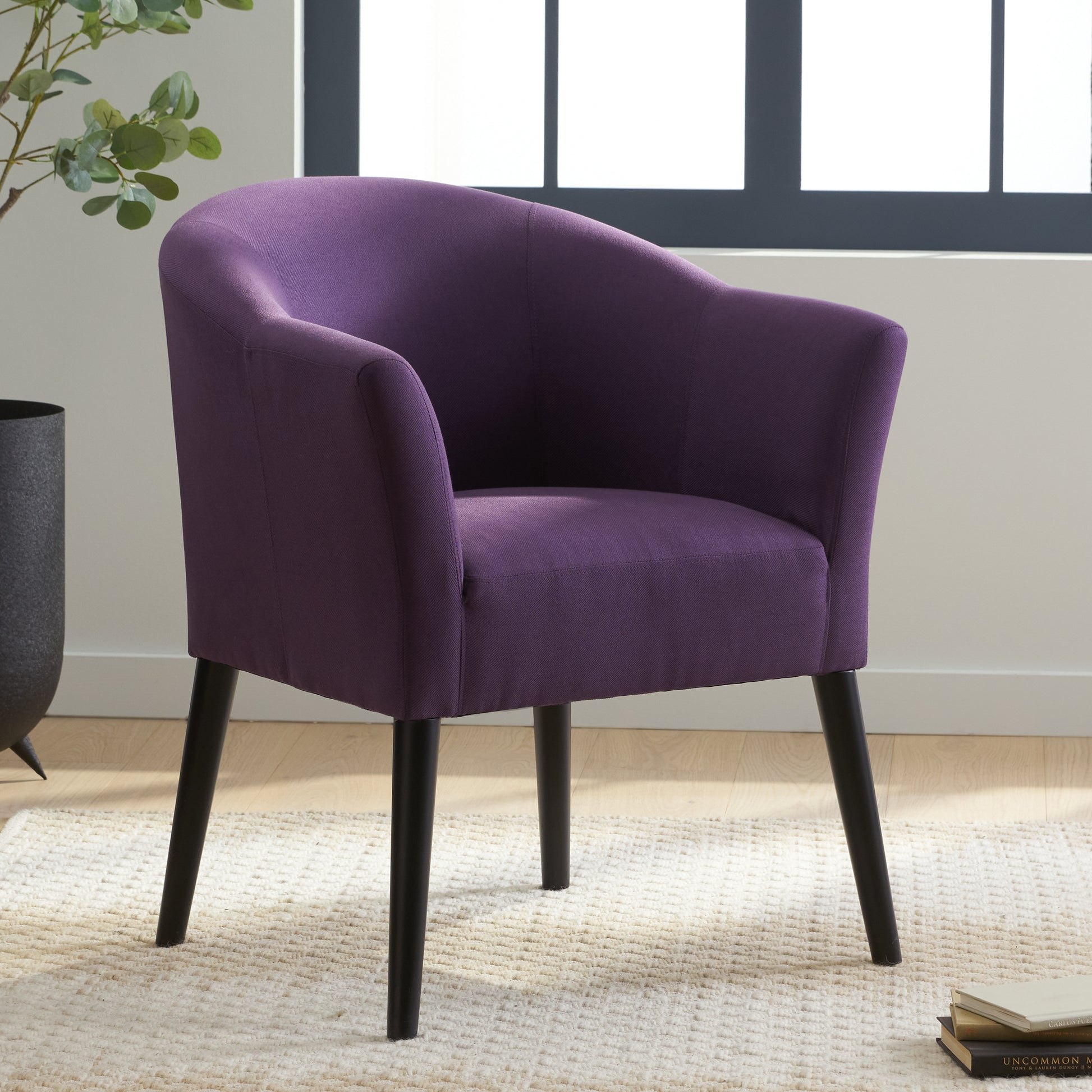 Arm Chair Plum Fabric