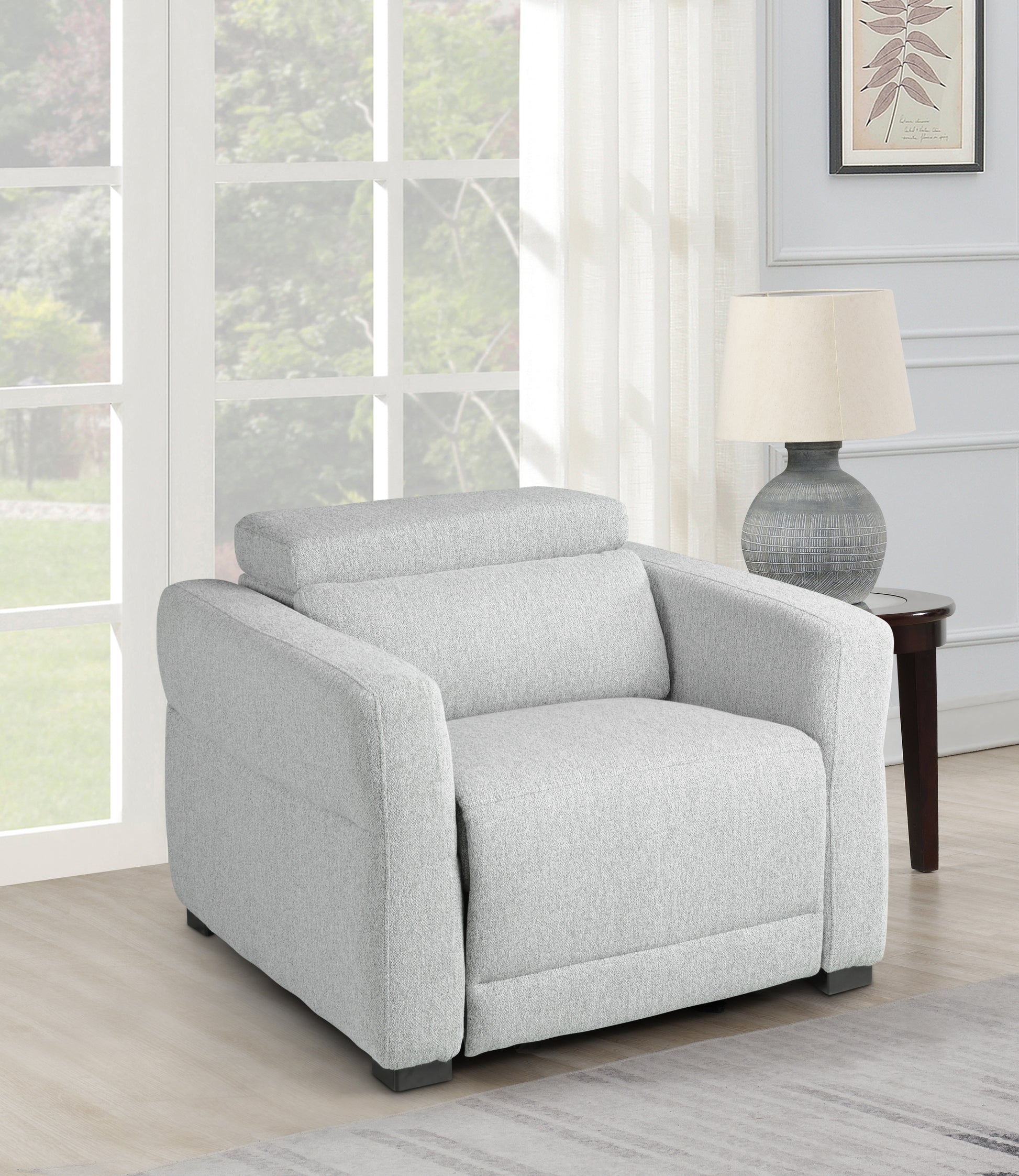 Isla Dual Power Recliner Dark Gray Dark Gray Fabric