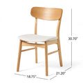 Dining Chair Set Of 2 Light Beige Fabric