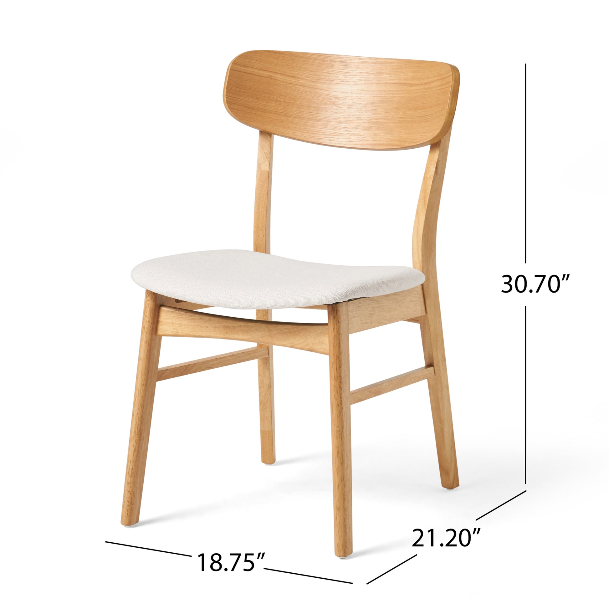 Dining Chair Set Of 2 Light Beige Fabric