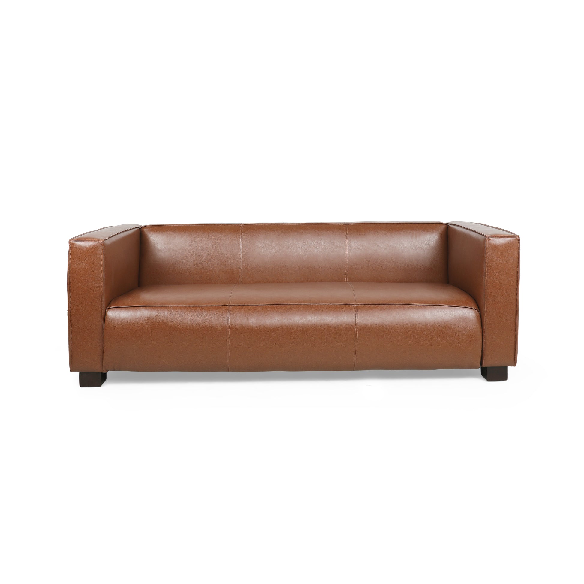 3 Seater Sofa Light Brown Fabric