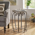 End Table Grey Wood Metal