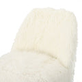 Club Chair White Faux Fur