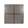 Outdoor Modern Aluminum Dining Table With Woven Accents, Gloss Black Red Aluminium