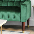 70 In. W Square Arms Velvet Straight Sofa,Living Room And Study Emerald Velvet 3 Seat