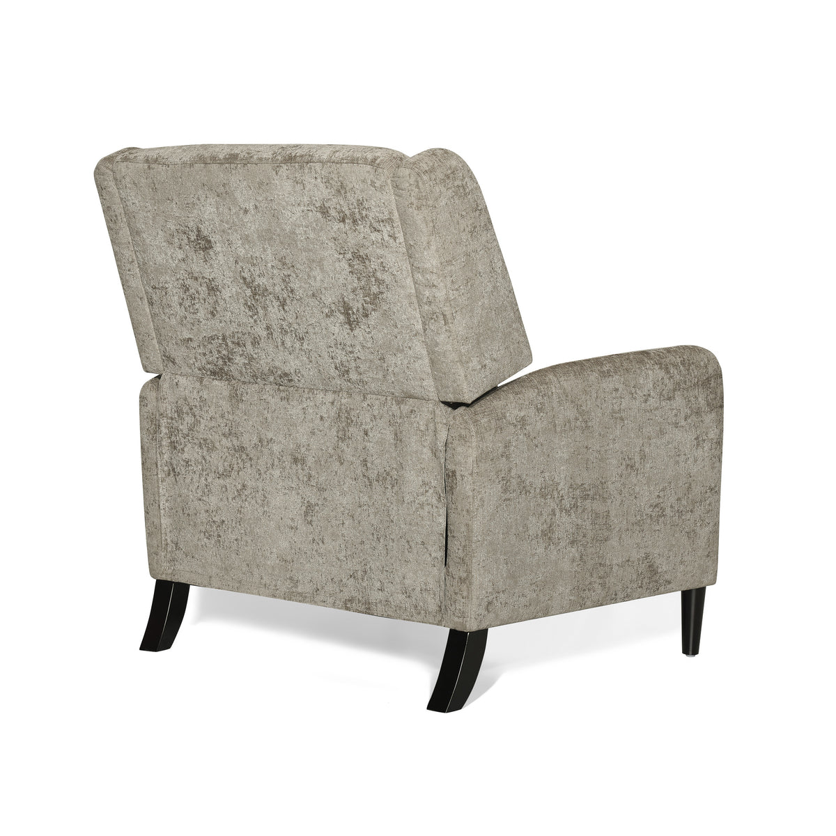 Oversized Textured Fabric Pushback Recliner Dark Beige And Dark Brown Beige Fabric