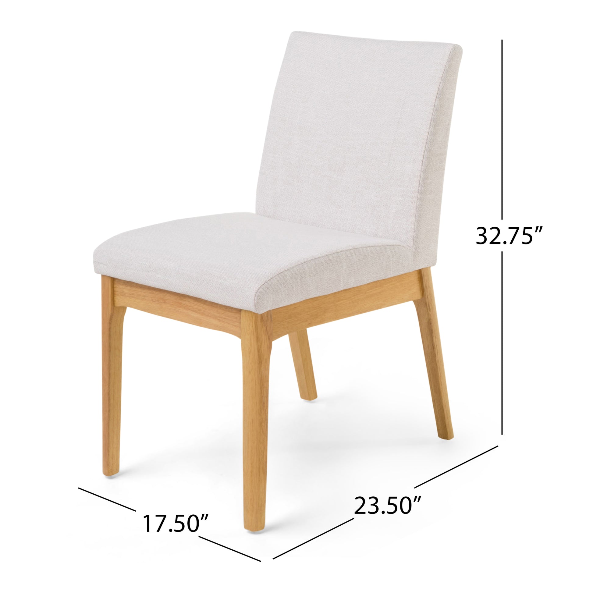 Dining Chair Set Of 2 Light Beige Fabric