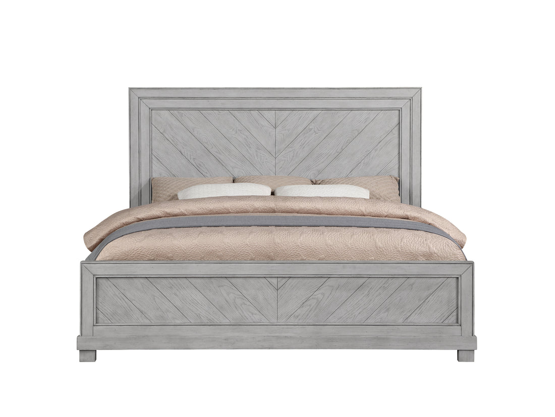 Montana King Bed Gray King Silver White Wood