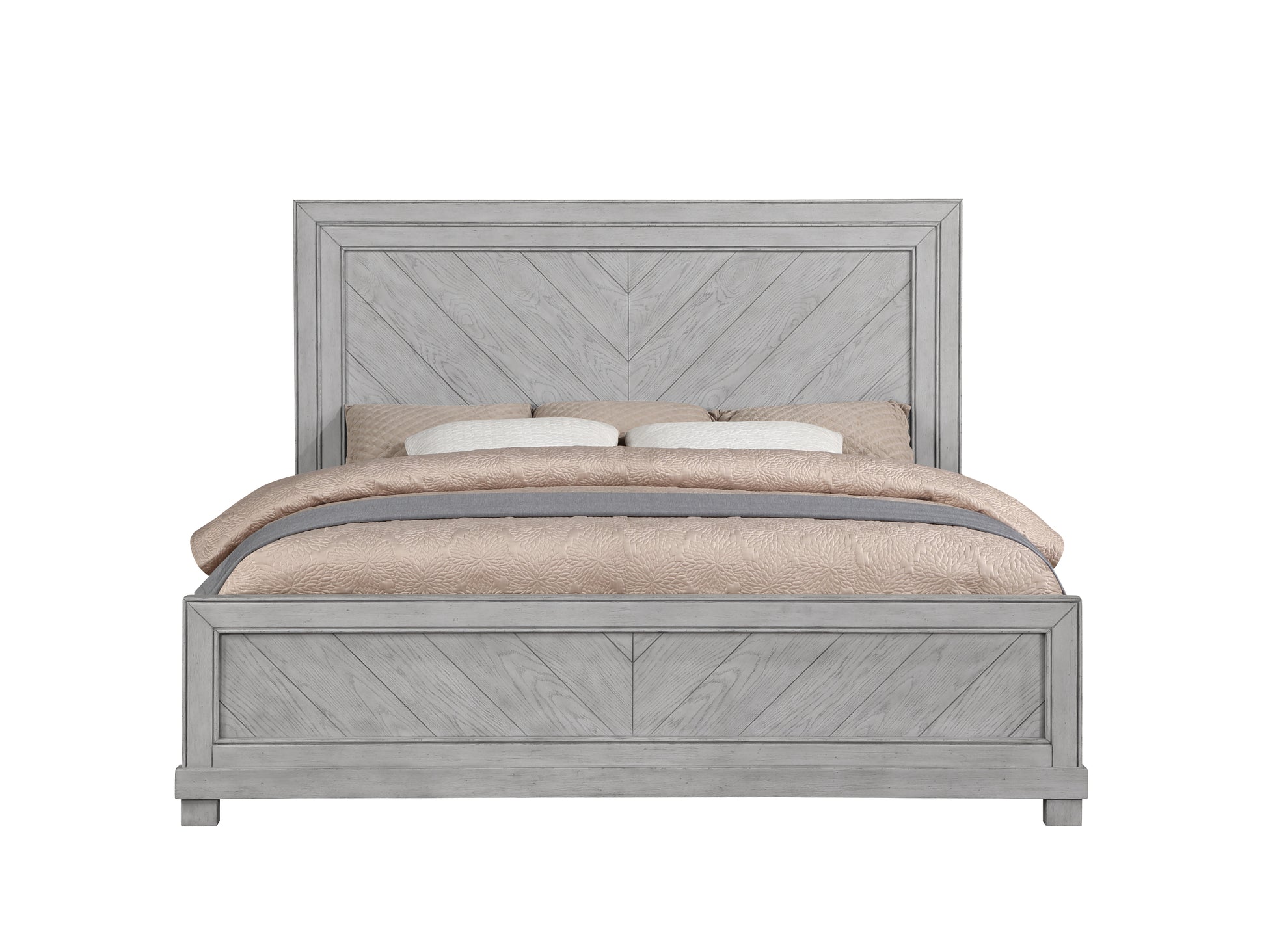 Montana King Bed Gray King Silver White Wood