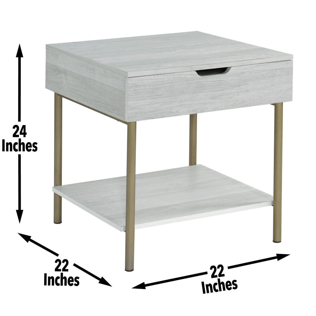 Whitman Square End Table White White Wood