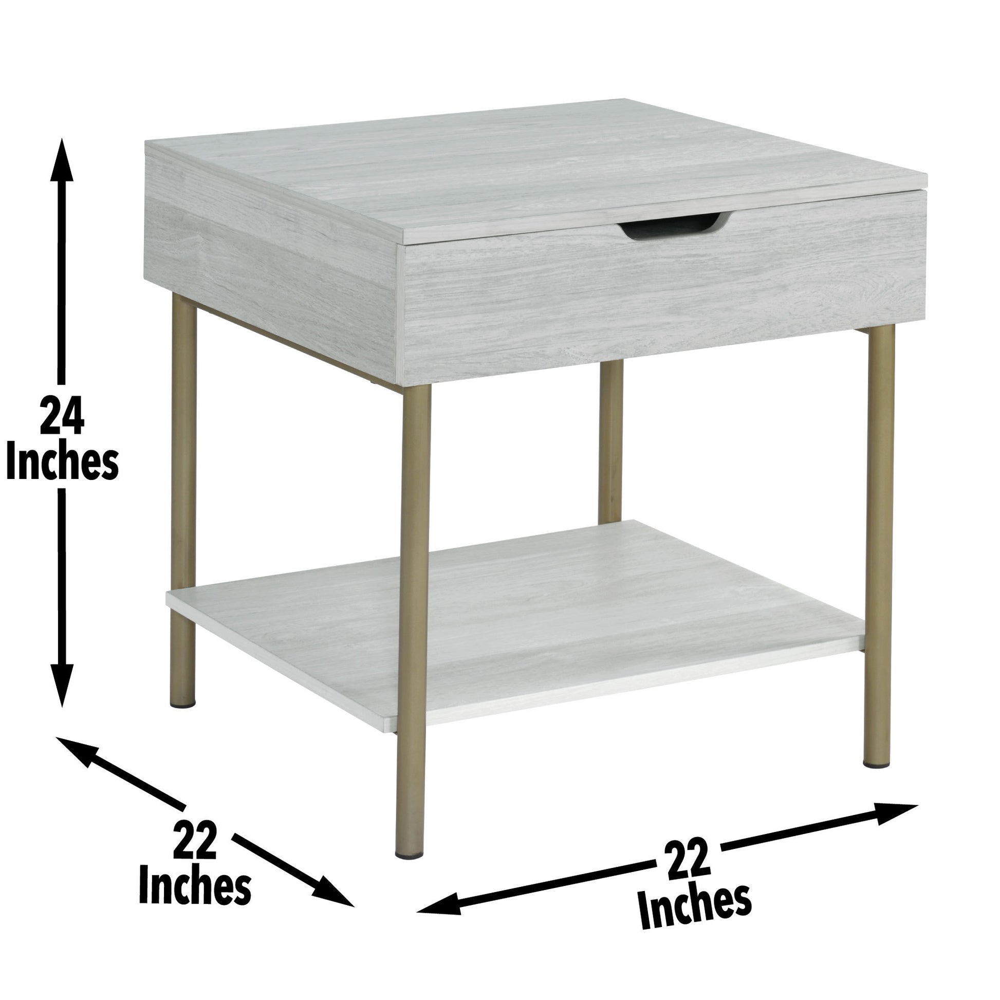 Whitman Square End Table White White Wood