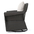 Amaya Swivel Rocker Brown Beige Fabric