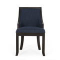 Dinning Chair Mp2 Set Of 2 Navy Blue Wood Fabric