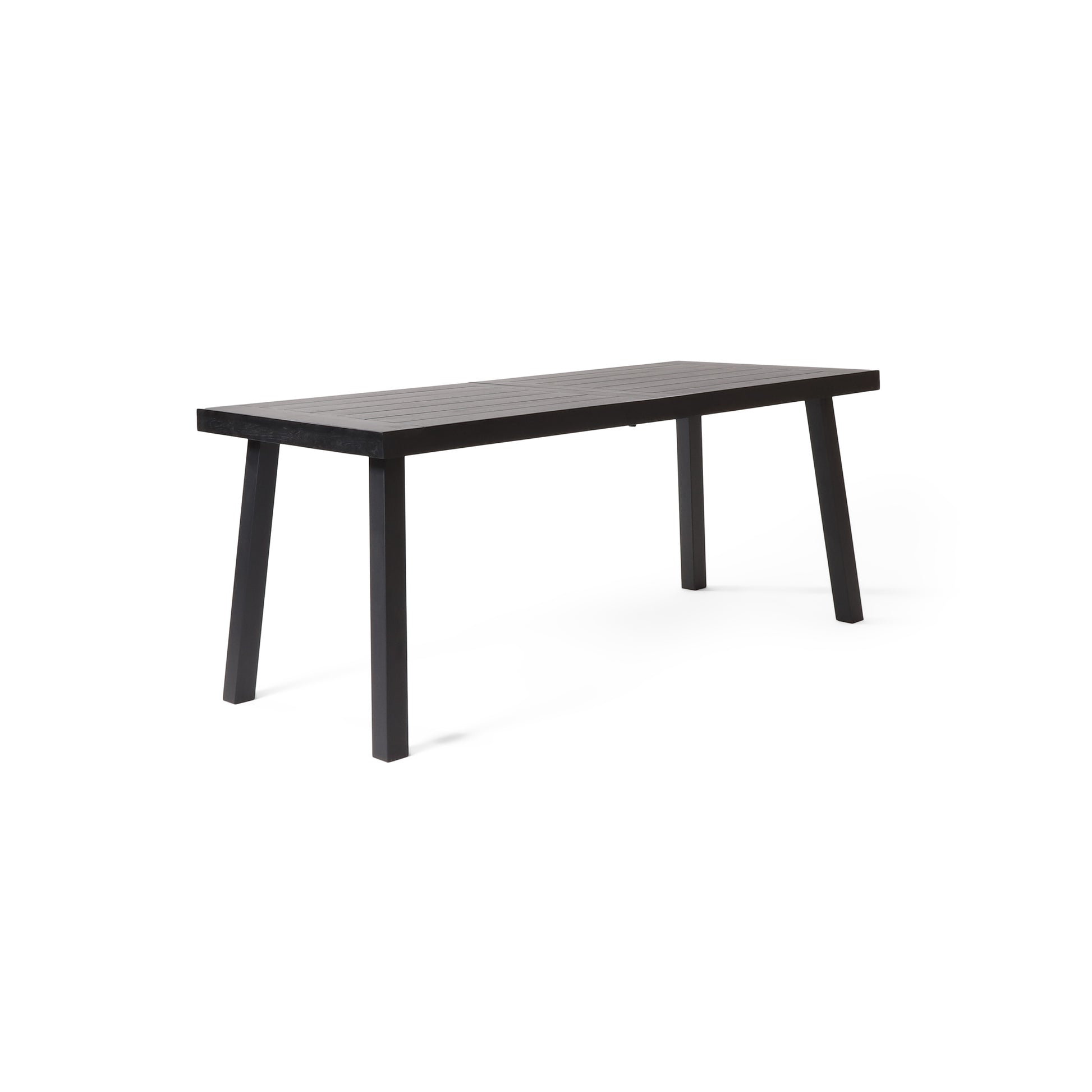 Della Acacia Wood Dining Table,Black Black Acacia Wood