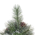 7' Faux Cashmere And Snow Bristle Mixed Tree With 75 Pine Cones And 1233 Tips,Dia.:59 Green Pvc