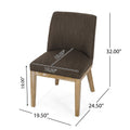 Dining Chair Mp2 Set Of 2 Brown Fabric