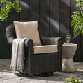 Amaya Swivel Rocker Brown Beige Fabric