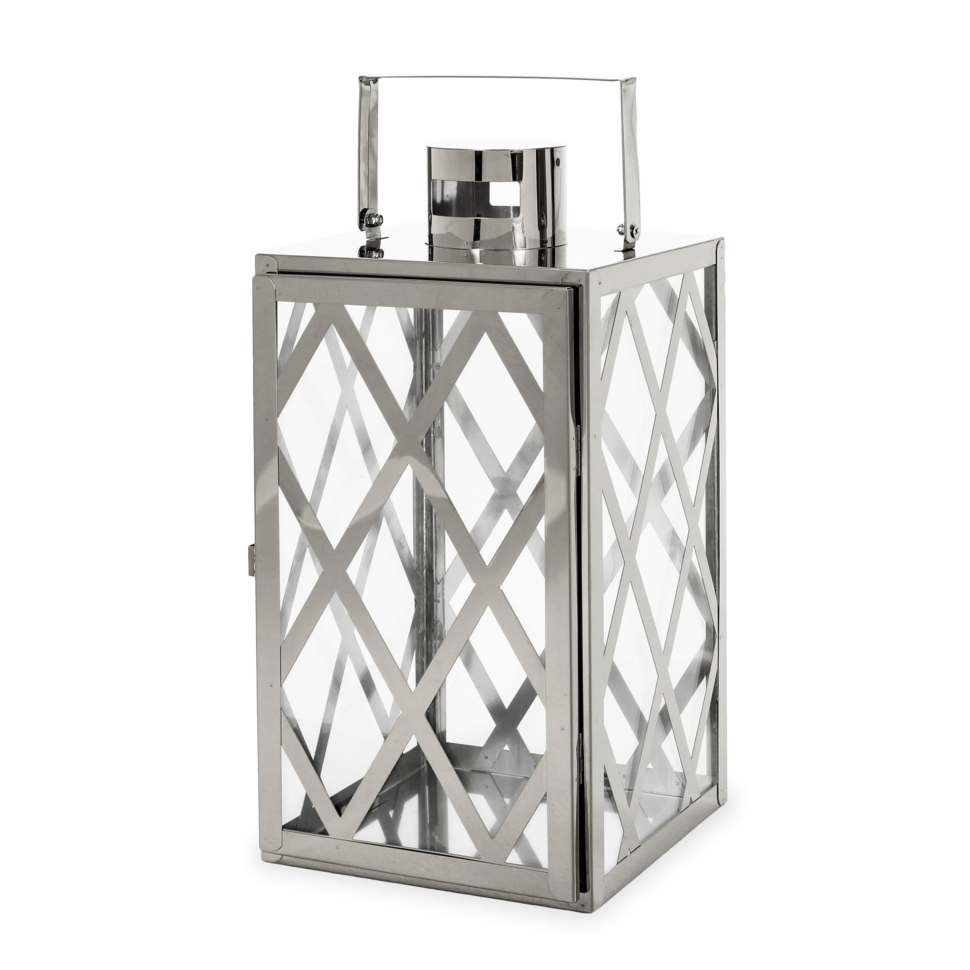 Anton 14"H Stainless Steel Lantern Silver Stainless Steel