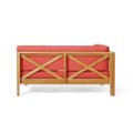 Brava X Back Corner Bench L With Coffee Table, Red Red Acacia Wood