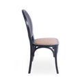 Dining Chair Mp2 Set Of 2 Matte Black Rattan