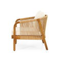 Evelyn Club Chair Brown Beige Acacia Wood