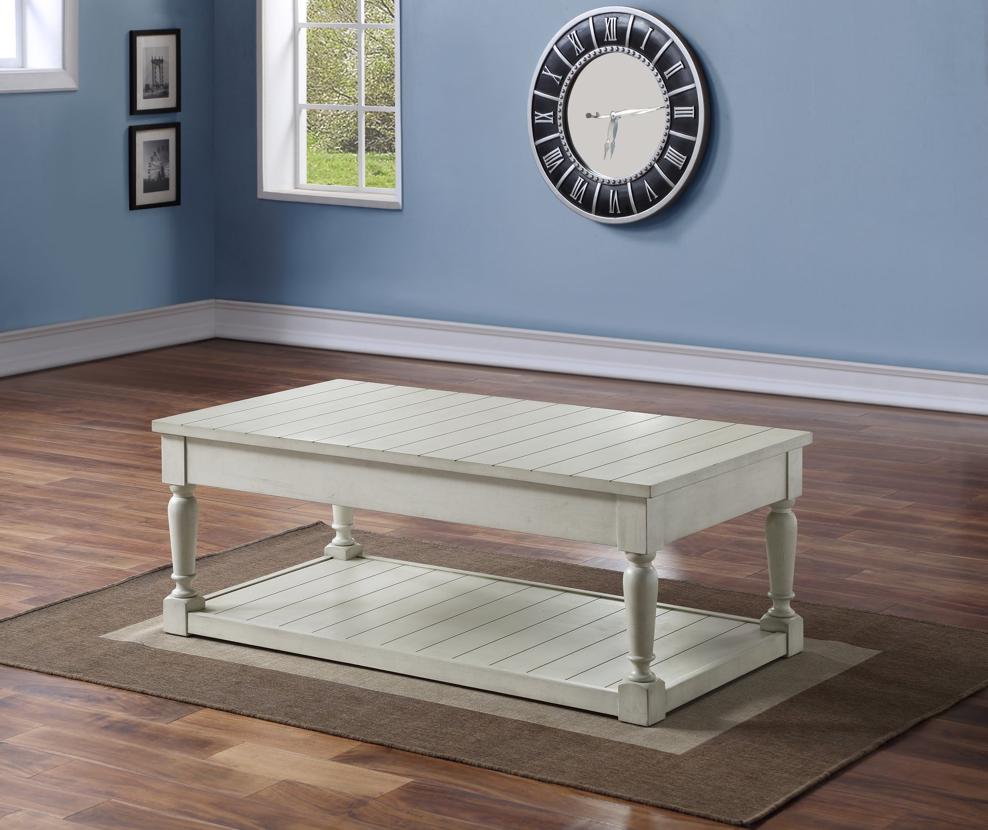 Hemingway Lift Top Coffee Table White White Wood