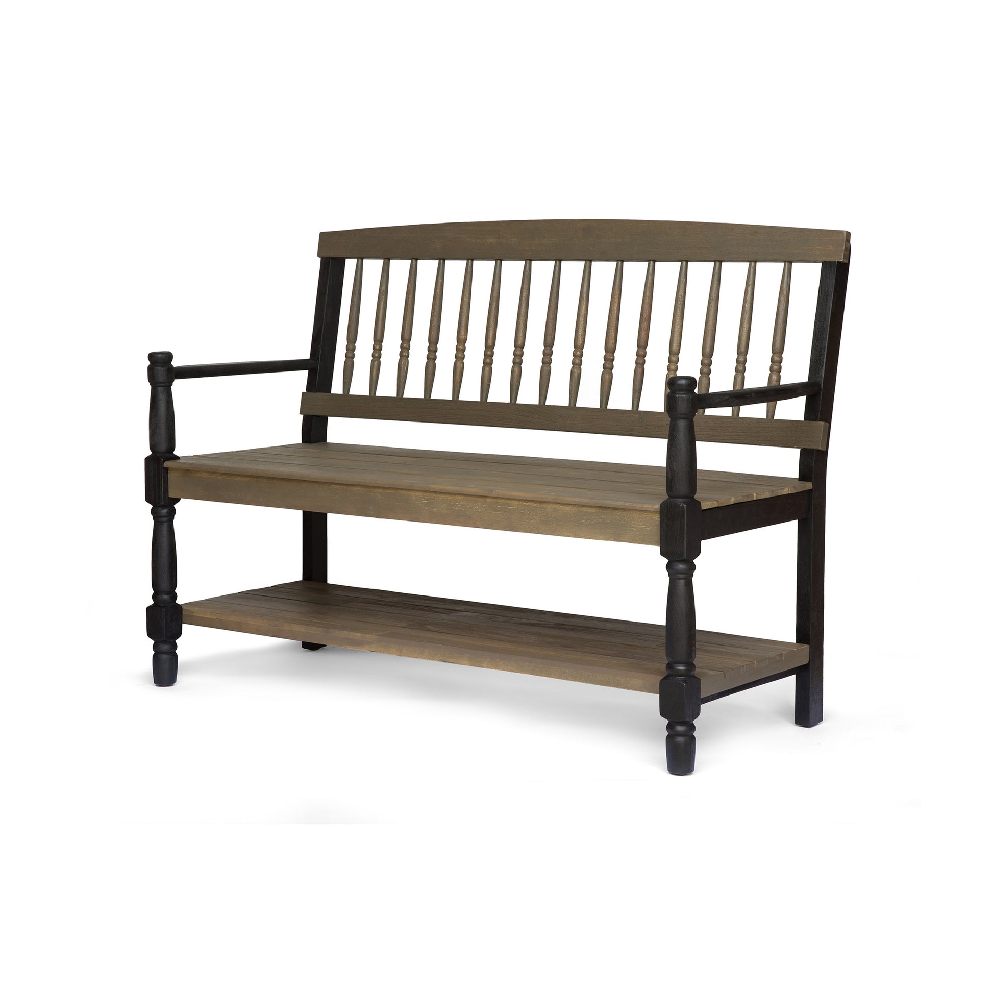 Bench Grey Black Wood