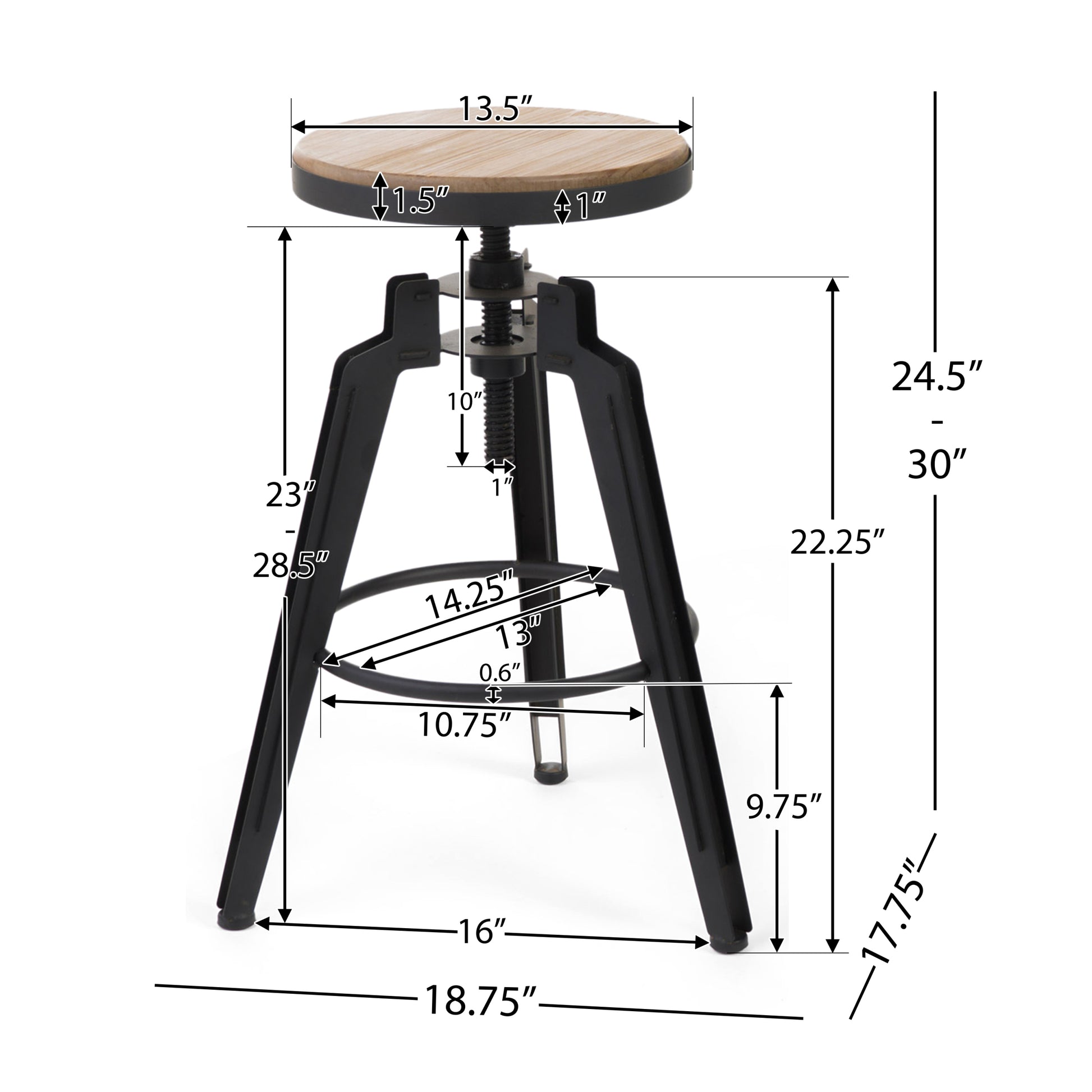 Swivel Barstool Set Of 2 Natural Solid Wood