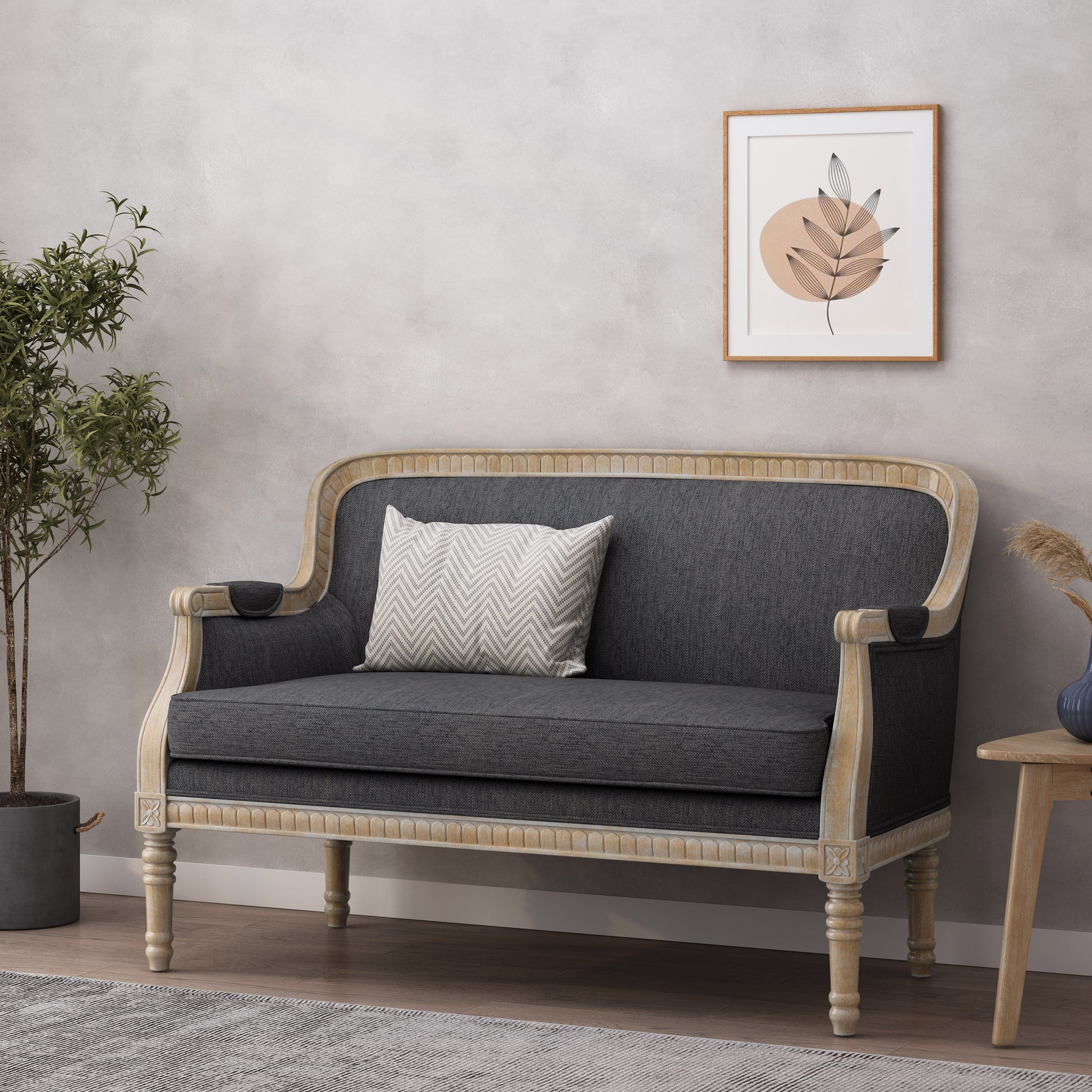 Seat Charcoal Fabric 2 Seat