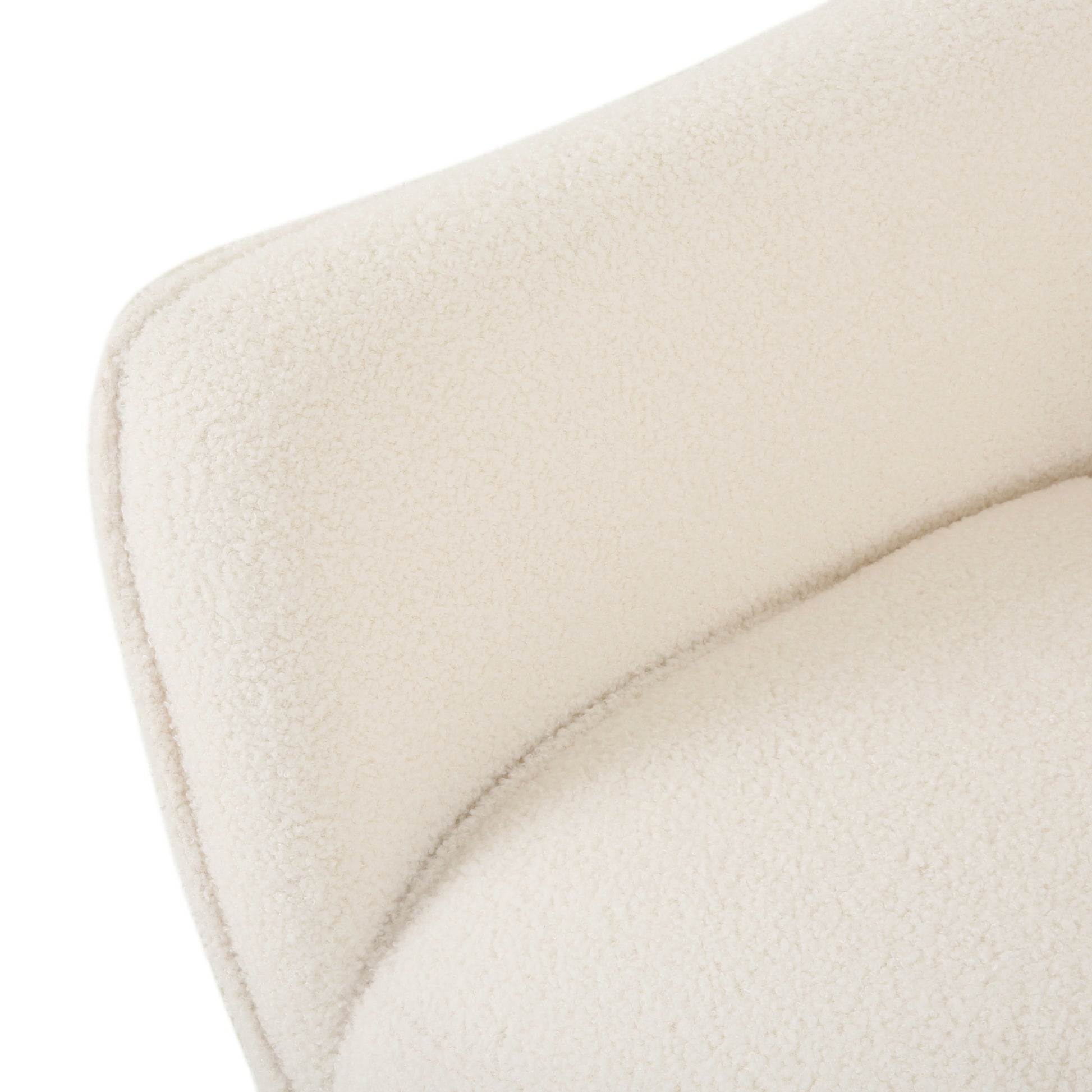 Upholstered Armchair Ivory Fabric