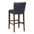 Tiffany Bar Chair Set Of 2 Navy Blue Faux Leather