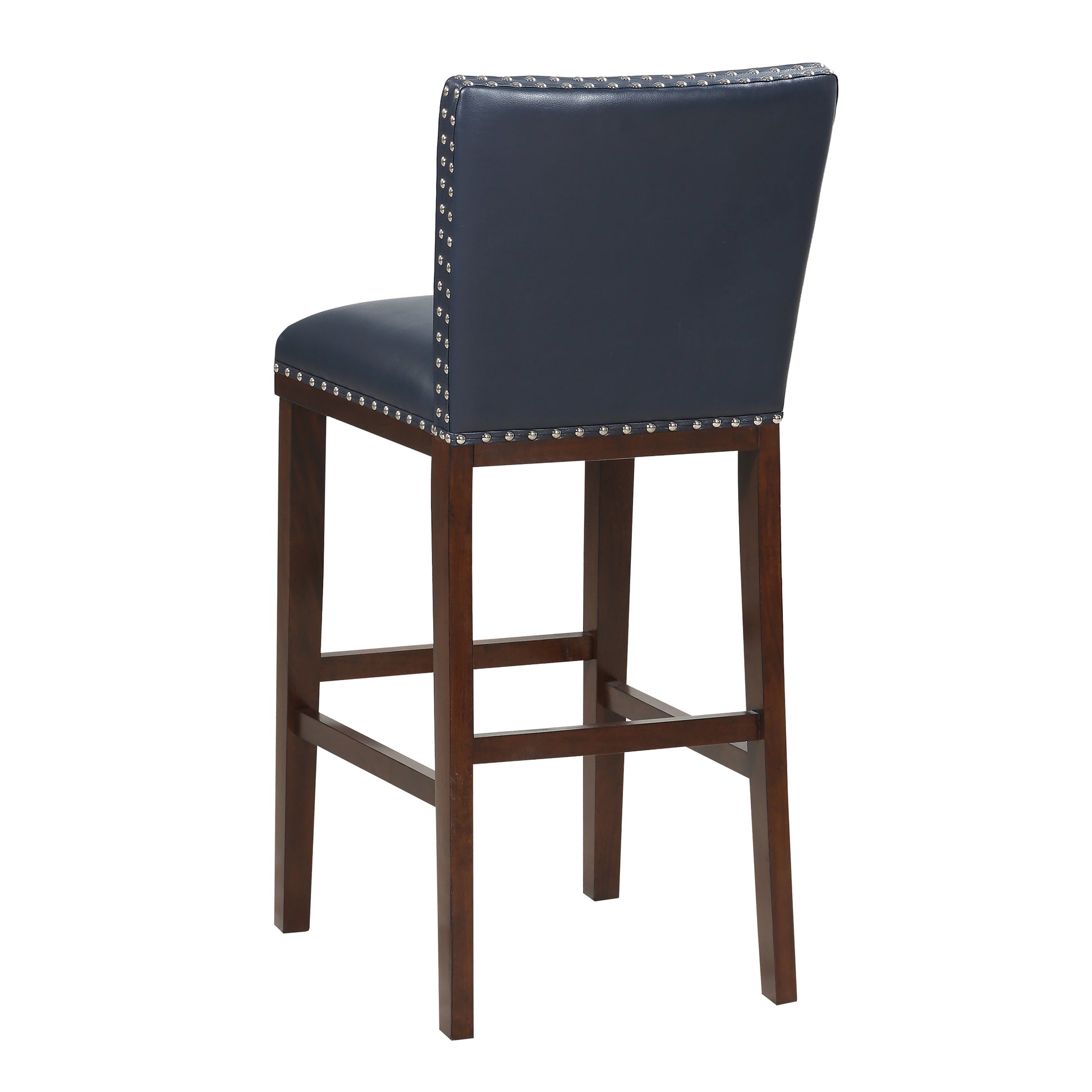 Tiffany Bar Chair Set Of 2 Navy Blue Faux Leather